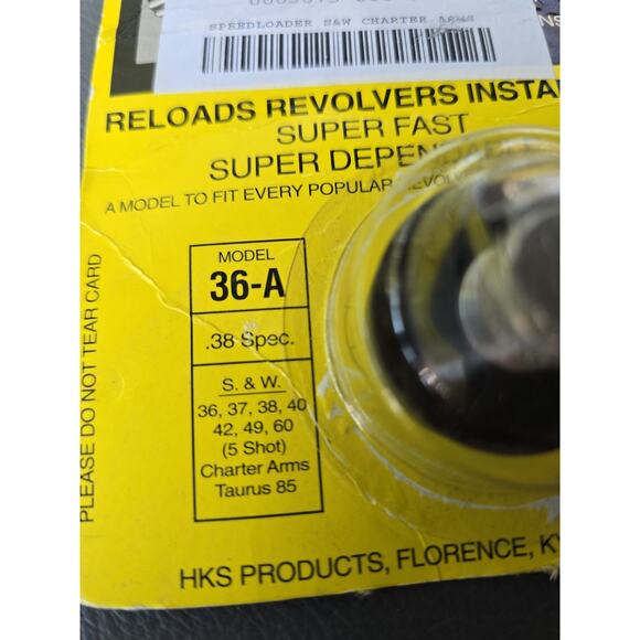HKS Speedloader 36-A for 5 shot 38/357 Mag S&W J-Frame & Taurus 85 Factory NEW - Picture 2 of 2